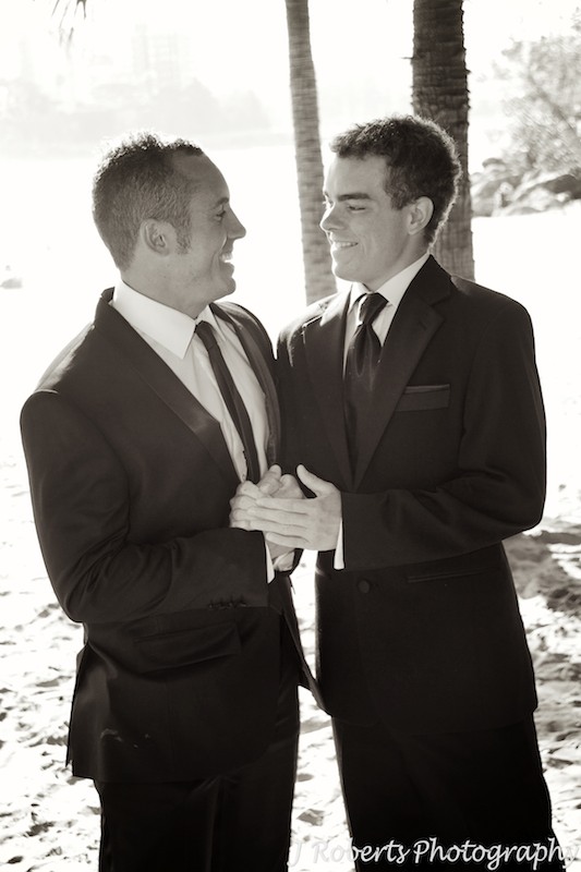 Groom hugging with brother - wedding photography sydney